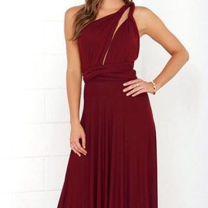 Dark red infinity dress